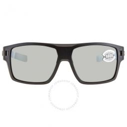 DIEGO Gray Silver Mirror Polarized Glass Mens Sunglasses