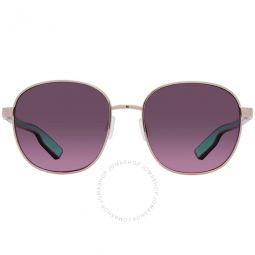 Egret Rose Gradient Polarized Glass Round Ladies Sunglasses