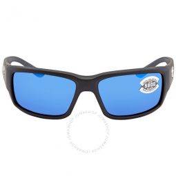 FANTAIL Blue Mirror Polarized Glass Mens Sunglasses