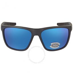 FERG Blue Mirror Polarized Glass (580G) Rectangular Mens Sunglasses FRG 11 OBMGLP 59