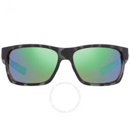 Half Moon Green Mirror Polarized Glass Mens Sunglasses