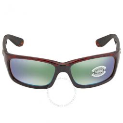 JOSE Green Mirror Polarized Glass Rectangular Mens Sunglasses JO 10 OGMGLP 62