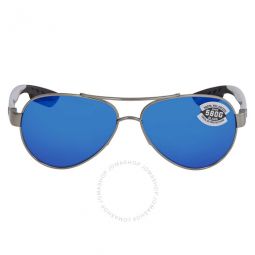 LORETO Blue Mirror Polarized Glass Unisex Sunglasses LR 21 OBMGLP 56