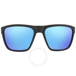 Paunch XL Blue Mirror Polarized Glass Square Mens Sunglasses