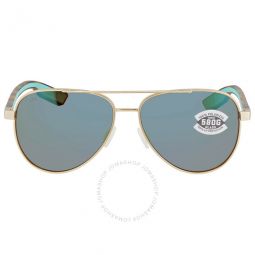 PELI Green Mirror Polarized Glass Unisex Sunglasses PEL 287 OGMGLP 57