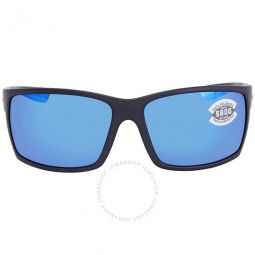 REEFTON Blue Mirror Polarized Glass Rectangular Mens Sunglasses