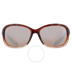 SEADRIFT Copper SIlver Mirror Polarized Glass Rectangular Ladies Sunglasses