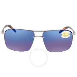 SKIMMER Blue Mirror Polarized Polycarbonate Mens Sunglasses