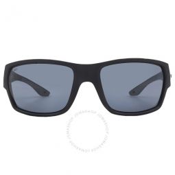 Tailfin Grey Polarized Polycarbonate Rectangular Mens Sunglasses