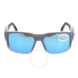 Tailwalker Blue Mirror Polarized Glass Square Mens Sunglasses