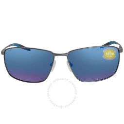 TURRET Blue Mirror Polarized Polycarbonate Mens Sunglasses TRT 247 OBMP 63