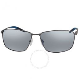 TURRET Gray Silver Mirror Polarized Polycarbonate Mens Sunglasses TRT 247 OSGP 63