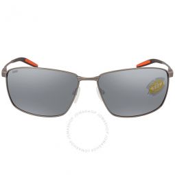 TURRET Grey Silver Mirror Polarized Polycarbonate Titanium Mens Sunglasses TRT 228 OSGP 63