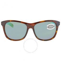 VELA Green Mirror Polarized Glass Square Mens Sunglasses