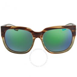 WATERWOMAN 2 Green Mirror Polarized Glass Ladies Sunglasses WTR 292 OGMGLP 58