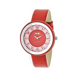 Celebration Red and Pink Dial Red Leather Watch