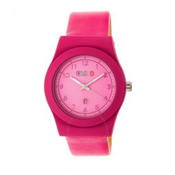 Dazzle Hot Pink Dial Hot Pink Leather Ladies Watch