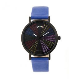 Fortune Black Dial Navy Leatherette Watch