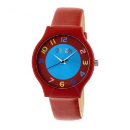 Jubilee Blue Dial Red Leatherette Watch