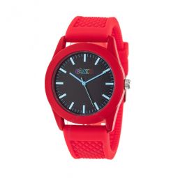 Storm Black Dial Red Silicone Watch