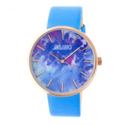 Swirl Multicolor Dial Blue Powder Leatherette Watch