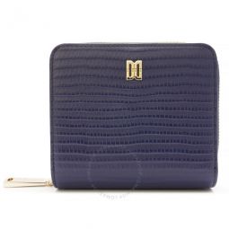 Ladies Henley Navy Leather Folding Wallet