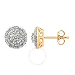 Diamond Muse 0.10 cttw Yellow Gold Over Sterling Silver Diamond Stud Earrings for Women