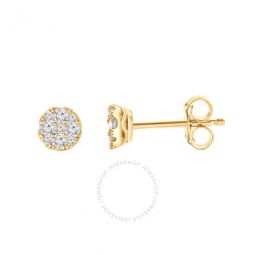 Diamond Muse 0.25 cttw Yellow Gold Over Sterling Silver Cluster Diamond Stud Earrings for Women
