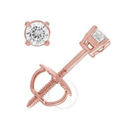 Diamond Muse 0.05 cttw 14KT Rose Gold Round Cut Diamond Stud Earrings for Women