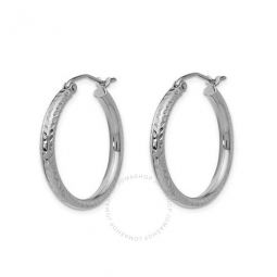 Diamond Muse 14KT White Gold Classy Hoop Earrings for Women