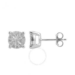0.25 Carat T.W. Diamond Sterling Silver Cluster Stud Earrings for Women