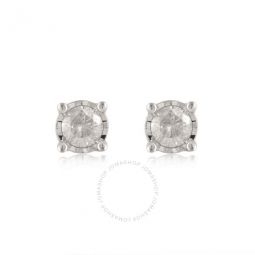 0.40 cttw Womens Diamond Stud Earrings in Sterling Silver (I-J, I2-I3)
