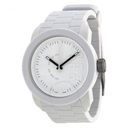Double Down White Rubber Mens Watch