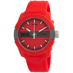 Double Up Three-Hand Quartz Red Dial Mens Watch