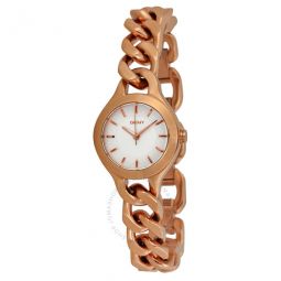 Chambers White Pearlized Dial Rose Gold-tone Ladies Watch