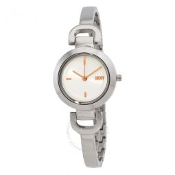 City Link Quartz White Dial Ladies Watch and Top Rings Set