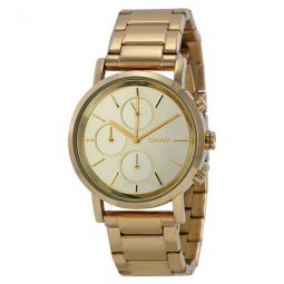Lexington Chronograph Gold Mirror Dial Gold Tone Stainless Steel Ladies Watch