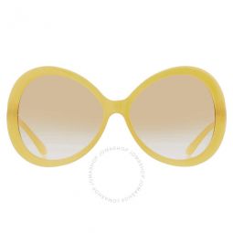 Clear Gradient Yellow Oval Ladies Sunglasses
