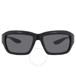 Dark Grey Rectangular Unisex Sunglasses