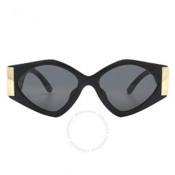 Gray Gradient Black Irregular Ladies Sunglasses