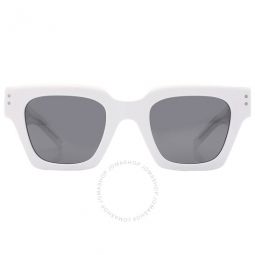 Grey Mirrored Black Square Mens Sunglasses