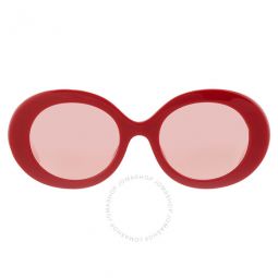 Pink Mirrored Oval Ladies Sunglasses