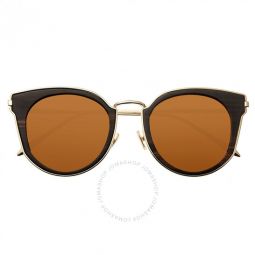 Karekare Gold Metal Square Sunglasses - Espresso Wood