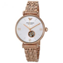 Automatic Crystal Silver Dial Ladies Watch