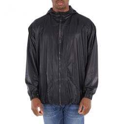 Black Hooded Technical-jersey Blouson Jacket, Size Small