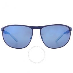 Blue Mirrored Blue Square Mens Sunglasses