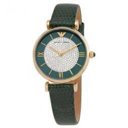 Gianni T-Bar Quartz Green, Silver Dial Ladies Watches