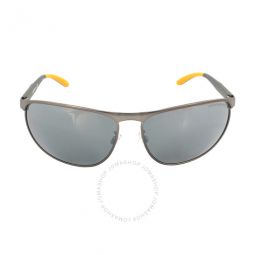 Gray Mirrored Silver Square Mens Sunglasses