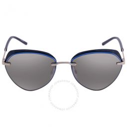 Grey Mirror Silver Butterfly Ladies Sunglasses