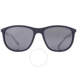 Grey Mirror Silver Square Mens Sunglasses